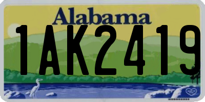 AL license plate 1AK2419