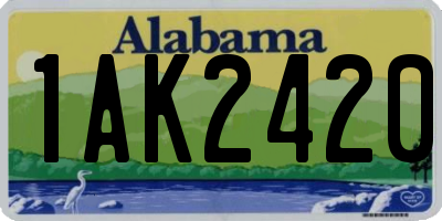 AL license plate 1AK2420