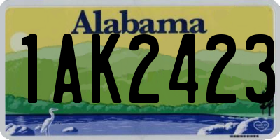 AL license plate 1AK2423