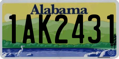 AL license plate 1AK2431