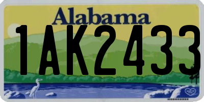 AL license plate 1AK2433