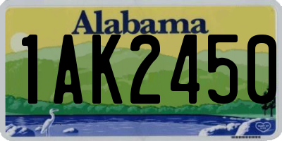 AL license plate 1AK2450