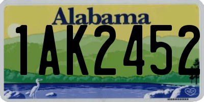 AL license plate 1AK2452