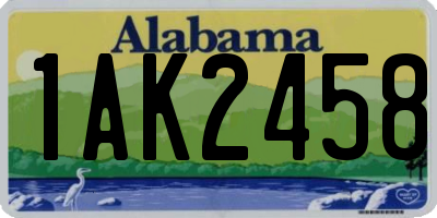AL license plate 1AK2458