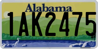 AL license plate 1AK2475