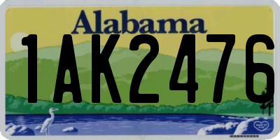 AL license plate 1AK2476