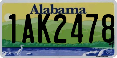 AL license plate 1AK2478