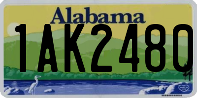 AL license plate 1AK2480