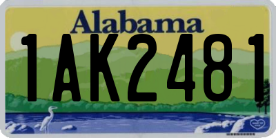 AL license plate 1AK2481