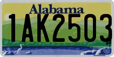 AL license plate 1AK2503