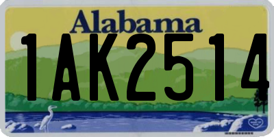 AL license plate 1AK2514