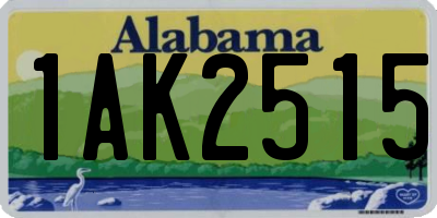 AL license plate 1AK2515