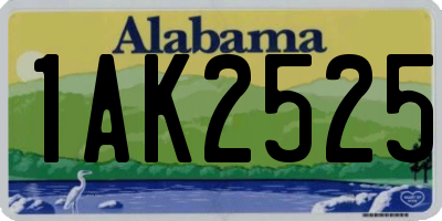 AL license plate 1AK2525
