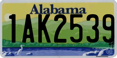 AL license plate 1AK2539
