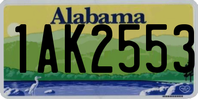 AL license plate 1AK2553