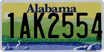 AL license plate 1AK2554