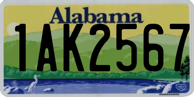 AL license plate 1AK2567