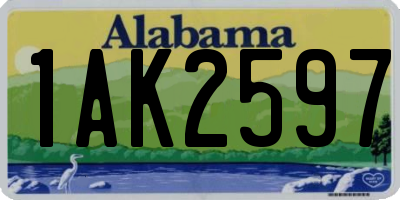 AL license plate 1AK2597