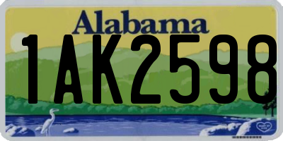 AL license plate 1AK2598