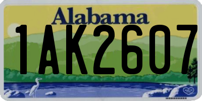 AL license plate 1AK2607