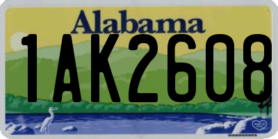 AL license plate 1AK2608