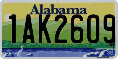 AL license plate 1AK2609