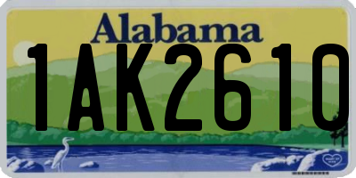 AL license plate 1AK2610