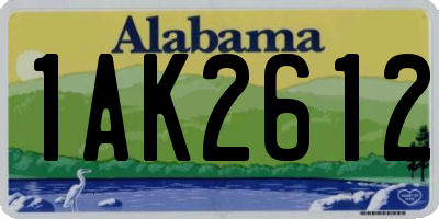 AL license plate 1AK2612