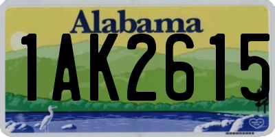 AL license plate 1AK2615