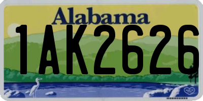 AL license plate 1AK2626