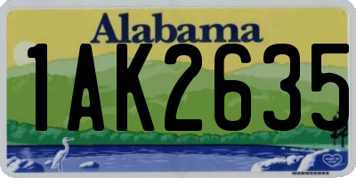 AL license plate 1AK2635