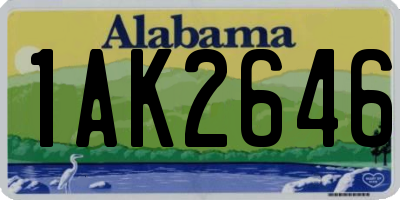 AL license plate 1AK2646