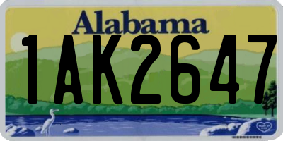 AL license plate 1AK2647