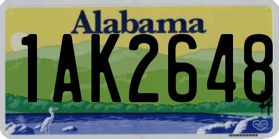 AL license plate 1AK2648