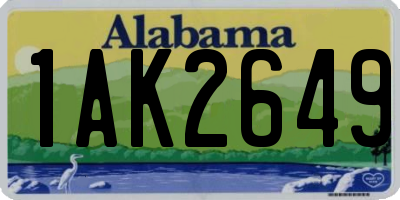 AL license plate 1AK2649