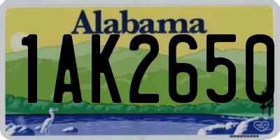 AL license plate 1AK2650