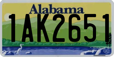 AL license plate 1AK2651