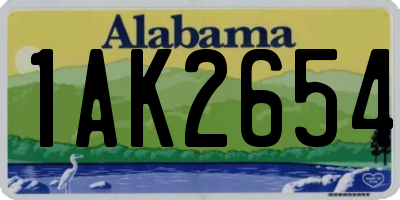 AL license plate 1AK2654