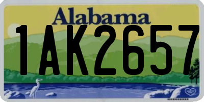 AL license plate 1AK2657
