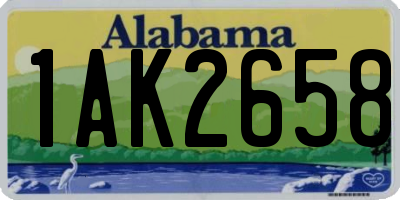 AL license plate 1AK2658