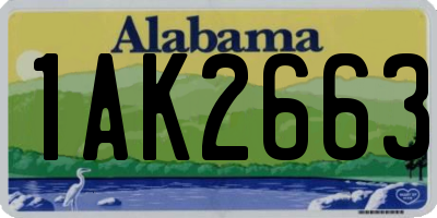 AL license plate 1AK2663