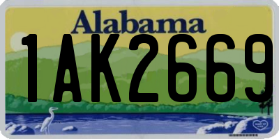 AL license plate 1AK2669