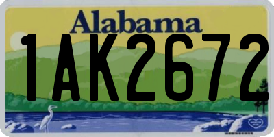 AL license plate 1AK2672