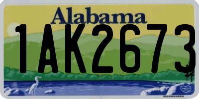 AL license plate 1AK2673