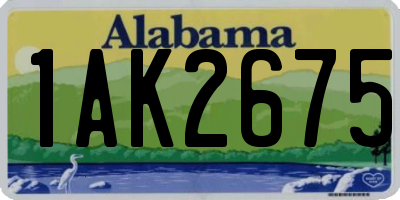 AL license plate 1AK2675