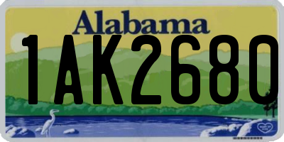AL license plate 1AK2680