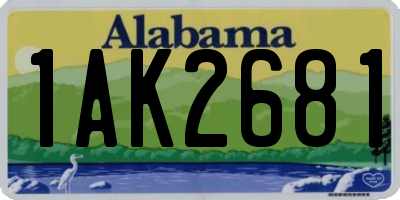 AL license plate 1AK2681