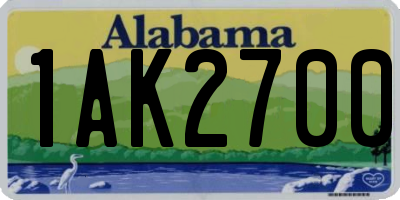 AL license plate 1AK2700
