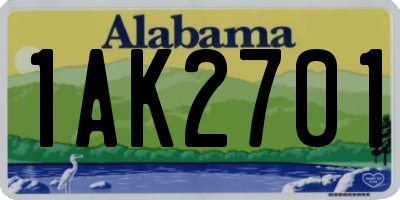 AL license plate 1AK2701