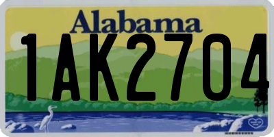 AL license plate 1AK2704